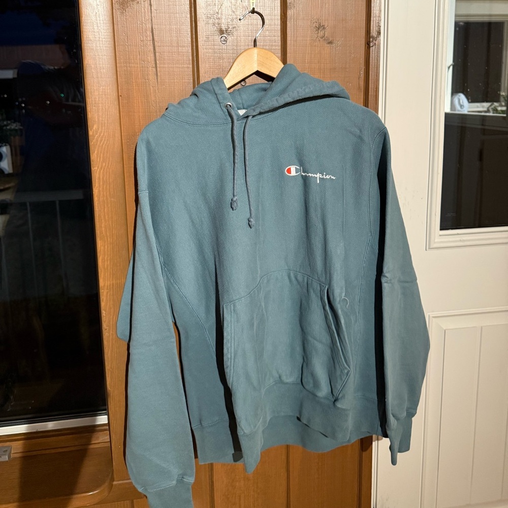 Champion Teal Reverse Weave Hoodie